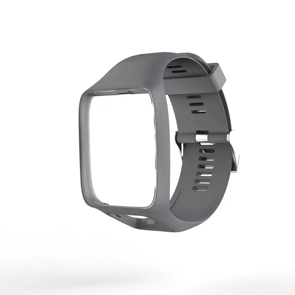 Smartband силиконовый ремешок рамка водонепроницаемый ремешок замена Браслет для TomTom Runner 2/Spark 3/искатель приключений - Цвет: Серый