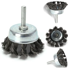 2 металлические проволочные колеса чашки щетка гофрированные и 1/4 хвостовик для штамповки шлифовальной машины сверла партии