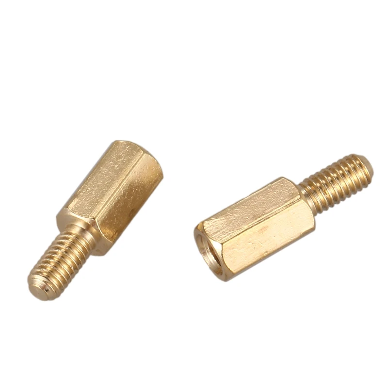 HHO-50Pcs M3 Male to Female 14mm Brass Screw Hexagonal Standoff Spacers
