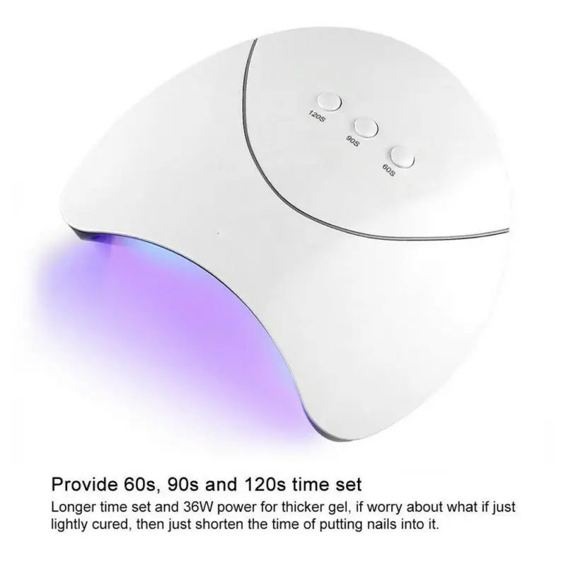 New 36W Nail Dryer UV LED Nail Lamp Light Machine Curing UV Nail Gel Manicure Nail Dryer with USB Power Cable