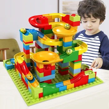 

Besegad 165PCS DIY Marble Race Run Ball Track Building Blocks Funnel Slide Bricks Toy for Kids Boys Girl Birthday Christmas Gift