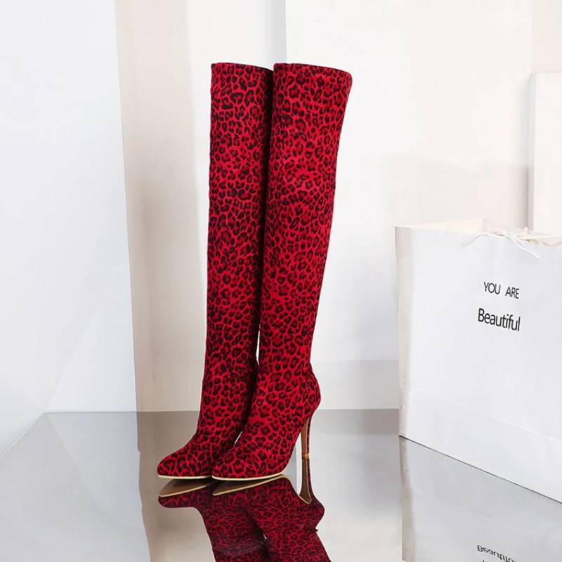 Sexy Big Size 32-48 Women's Spring Autumn Winter Over Knee Boots Thin High Heels10cm Fashion Pointed toe Boots Shoes woman K9