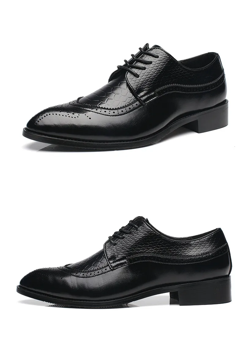 Мужские туфли-оксфорды Деловое платье мужская обувь модные роскошные высококачественные мужские кожаные туфли