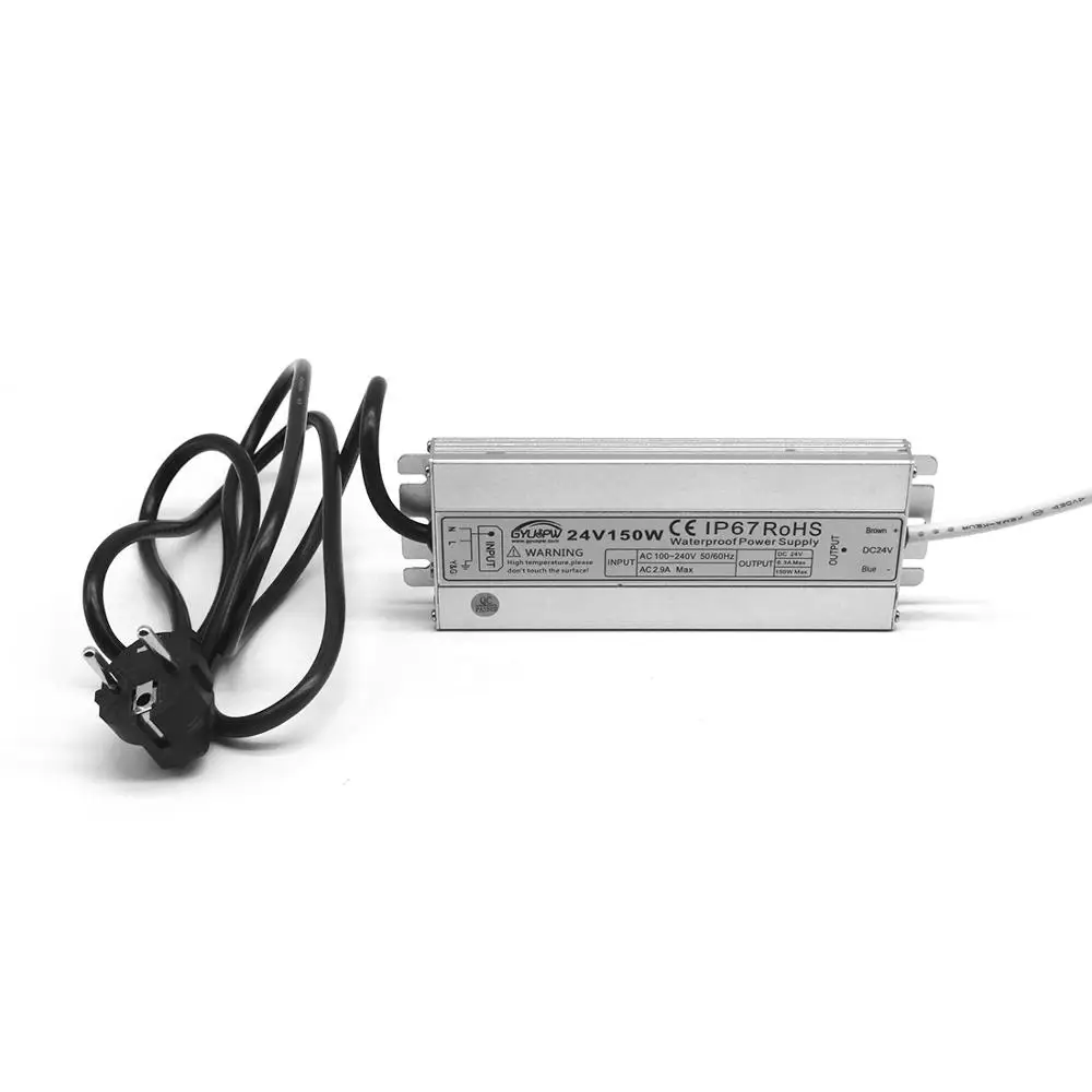 Водонепроницаемый IP67 источник питания DC12V DC24V 60 Вт 72 Вт 100 Вт 120 Вт 150 Вт трансформатор AC-DC 12 В 24 В внешний адаптер питания AU US EU UK вилка