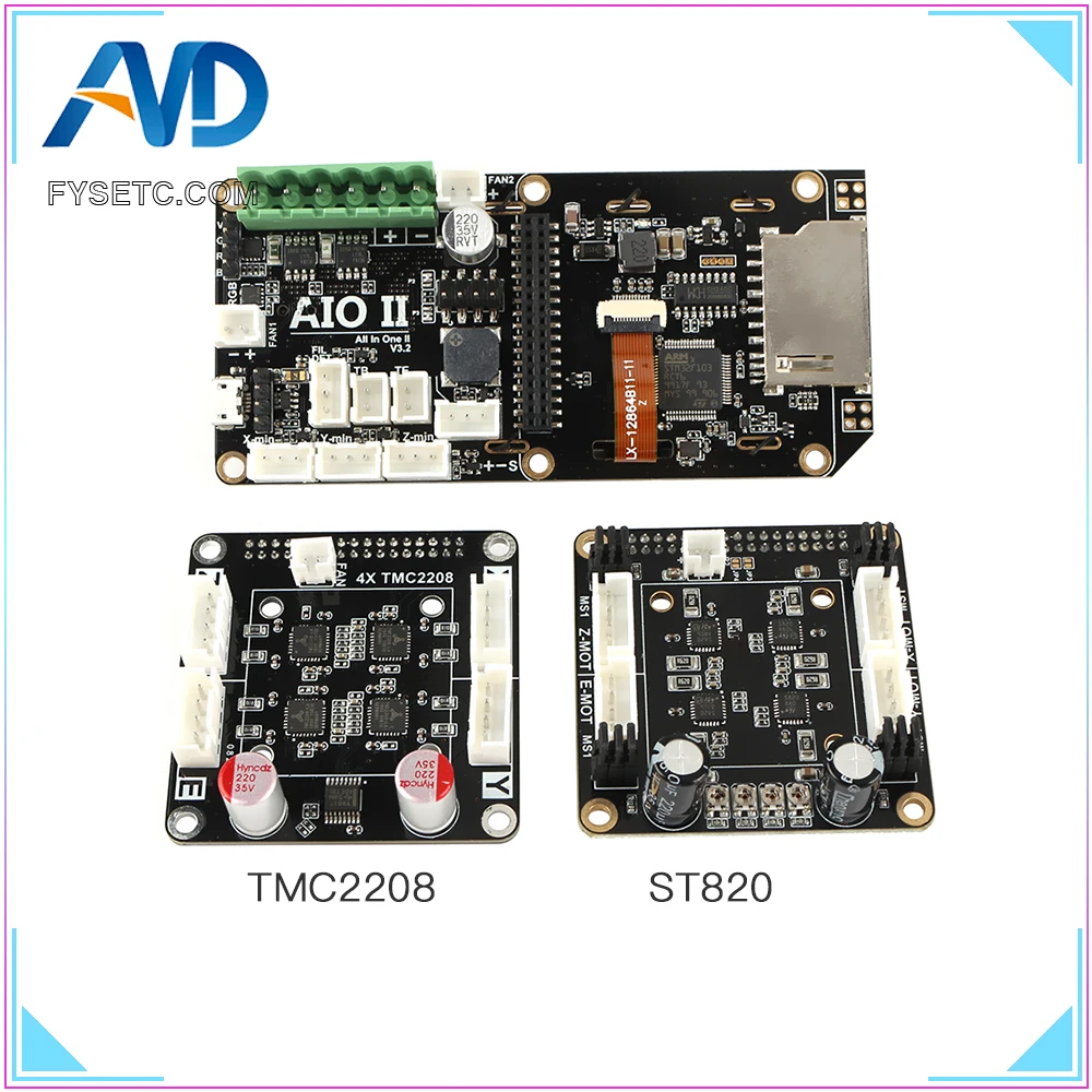 AIO II V3.2 материнская плата все в одном II 32 бит MCU 32 бит ST820/TMC2208 драйвер 256 микрошаги RGB плата контроллера для 3DP/CNC