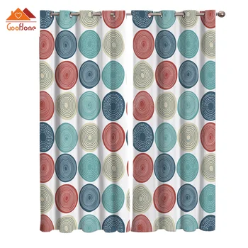 

Abstract Tree Ring Window Curtains Living Room Outdoor Fabric Drapes Curtain Home Decor