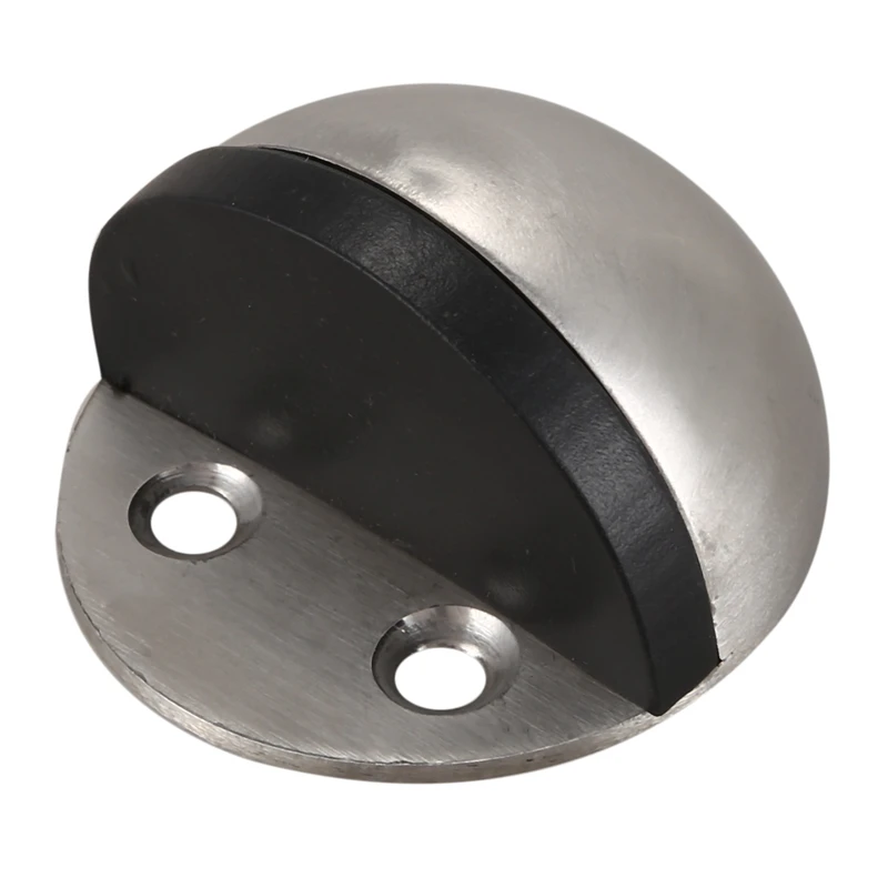

Round Door Stop Heavy Duty Simple Doorstop Floor Mount for Home Office Hotel Solid Metal Stainless Steel with Rubber Pad Cylin