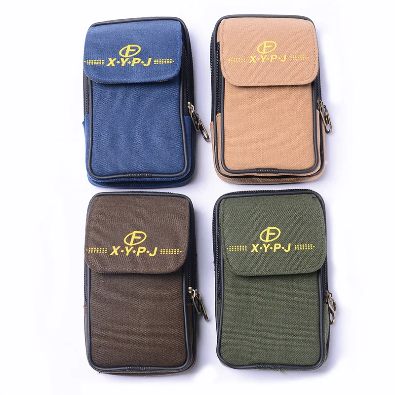 

Factory Direct Men's Mobile Phone Bag Casual Leather Belt Running Bag Mobile Phone Bag Multi-Function Verticle Running Bag