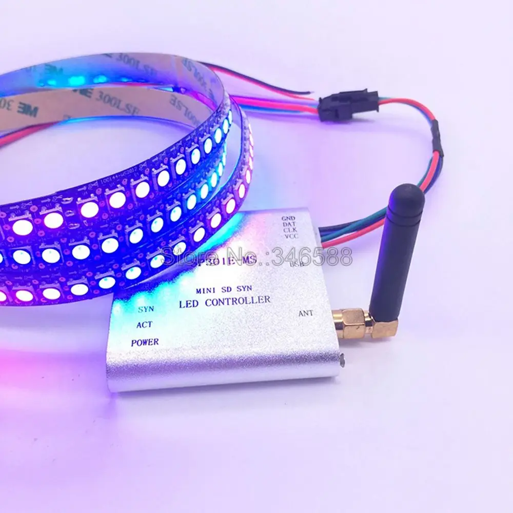 SP301E-MS RF беспроводной синхронный SPI сигнал SD карта мини светодиодный пиксельный контроллер для APA102 SK6812 WS2812B WS2811 Светодиодные полосы света