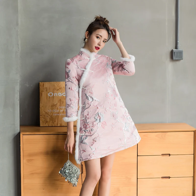 Винтажное Женское шерстяное пальто с хлопковой подкладкой Hanfu Wind китайский Хан Китай повседневные пальто Верхняя одежда 9860