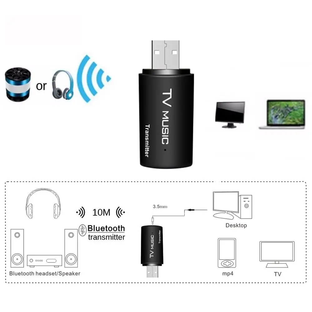 Портативный Bluetooth передатчик tebe с разъемом 3 5 мм и USB зарядкой|Беспроводные