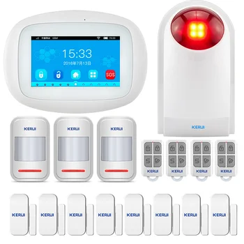 

2019 KERUI K52 WIFI GSM Home Alarm System 4.3-inch TFT Color Display Touch Screen Remote Control PIR Door Sensor Wireless Siren