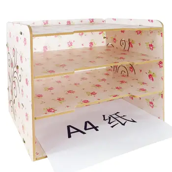 

Wooden Desktop Boxes Shelf Shelf Creative Office Supplies Store Content Sorting Data File Layers