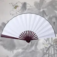 Éventail pliant chinois en bois et bambou, 10/13 pouces, pour calligraphie et peinture 5