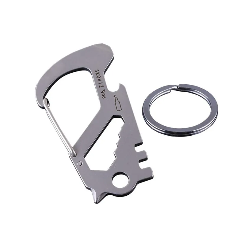 C EDC Titanium Keychain Multifunctional Tool Beer Bottle Opener Pocket Outdoor Survival Tool Pro - Цвет: C