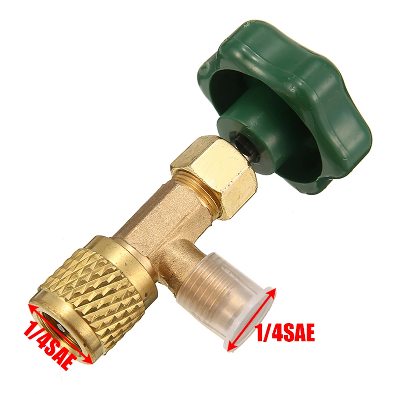 For R12 R22 Gas Refrigerant 1pc Dispensing Valve Bottle Opener Durable Refrigerant Bottle Can Tap 1/4 SAE Thread Adapter Mayitr