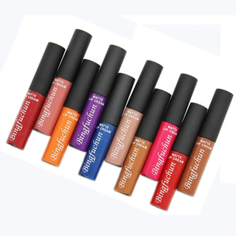 

10 colors BRAND Waterproof Matte Liquid Lipstick Moisturizer Smooth Lip Stick Long Lasting Lip Gloss Cosmetic Beauty Makeup balm