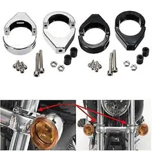 Мотоцикл поворотный держатель для поворотного сигнала мотоцикл хром поворотов крепежные скобы стент с кронштейном для Harley Softail 41 мм