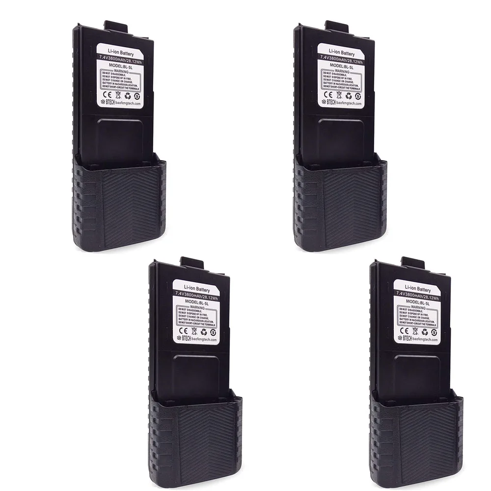 

BAOFENG Extended UV-5R Battery 3800mAh for UV5R UV 5r RD-5R UV-5RTP UV-5R Plus F8+ F8HP BL-5 Two Way radios Original 4 Piece