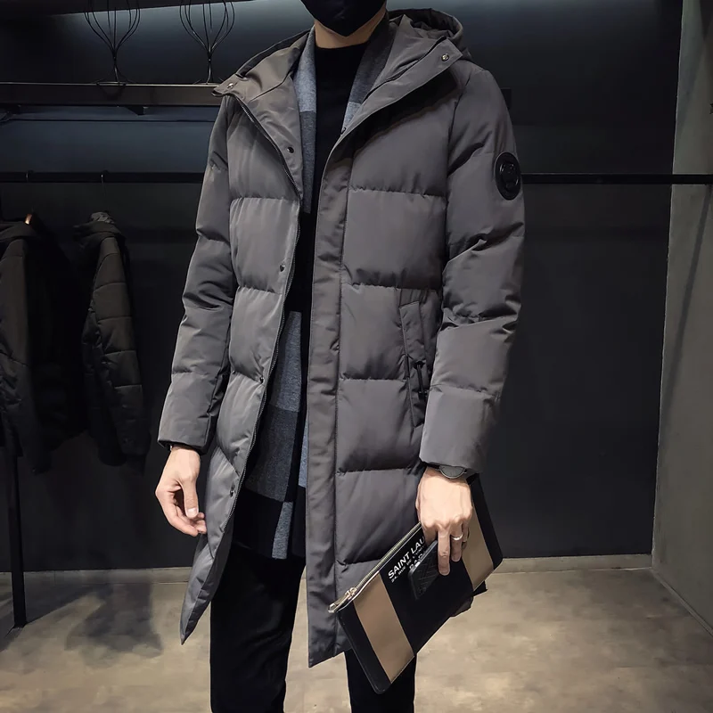 Discount 2019 Men Casual Hooded Parka Printed Winter Men Fashion Patchwork Cotton Slim Fit Coat Thick Warm Homme's Zipper Jacket