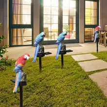 Светодиодный в форме попугая на солнечных батареях водонепроницаемый Газон лампа для наружного двора садовое освещение украшения ночные огни