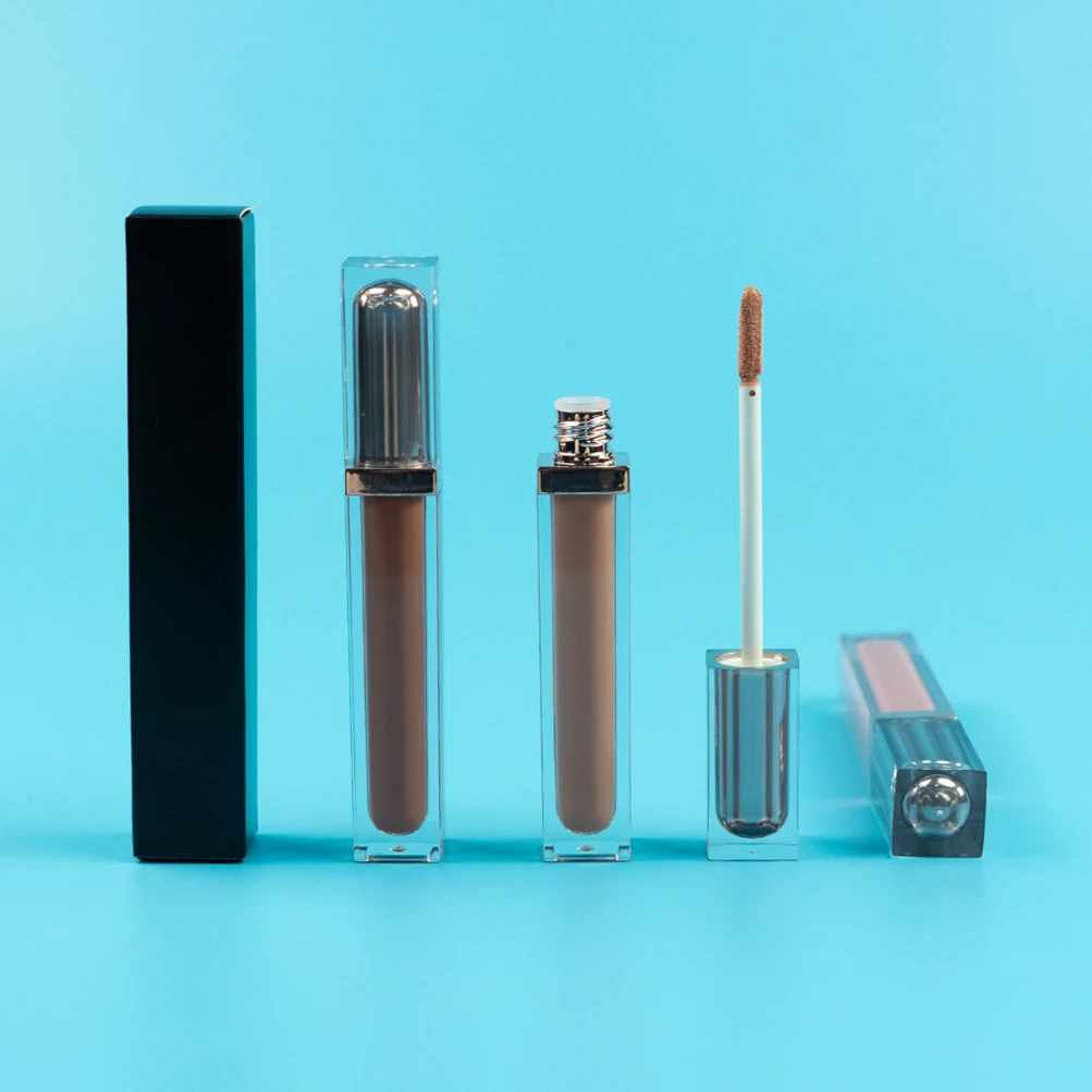 Nude Lipgloss Base Matte Liquid Lipstick Private Label No Label Bulk Lip Gloss Wholesale Lip Tint Silver Square Tube Custom Logo