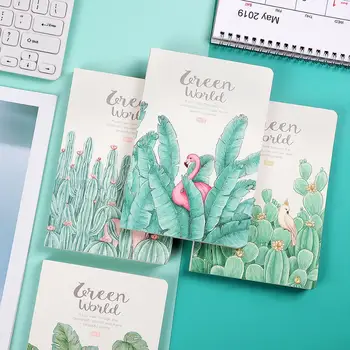 

JIANWU 1pc cute cactus Flamingo 100 Days Schedule Book TODO LIST Weekly Planner Notebook journal School Supplies kawaii