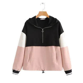 

Women Bomber Jacket Pink Female Autumn 2020 Long Sleeve Zipper Ladies Oversized Jackets Outwear