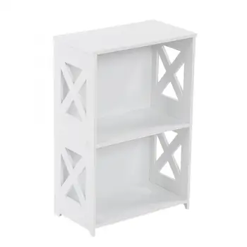 

2 Tier Floor-standing Bookshelf Bookcase Book Storage Rack Living Room Study Office 2 Tier Bookcase