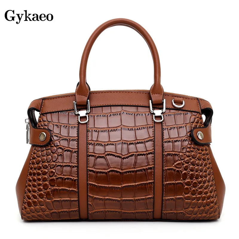 

Gykaeo European and American Style Crocodile Pattern Tote Bags Handbags Women Famous Brands Leather Messenger Shoulder Bag Bolsa