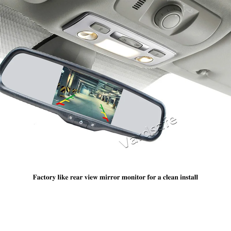 Vardsafe 5 inch clip-on rear view mirror monitor installation guide