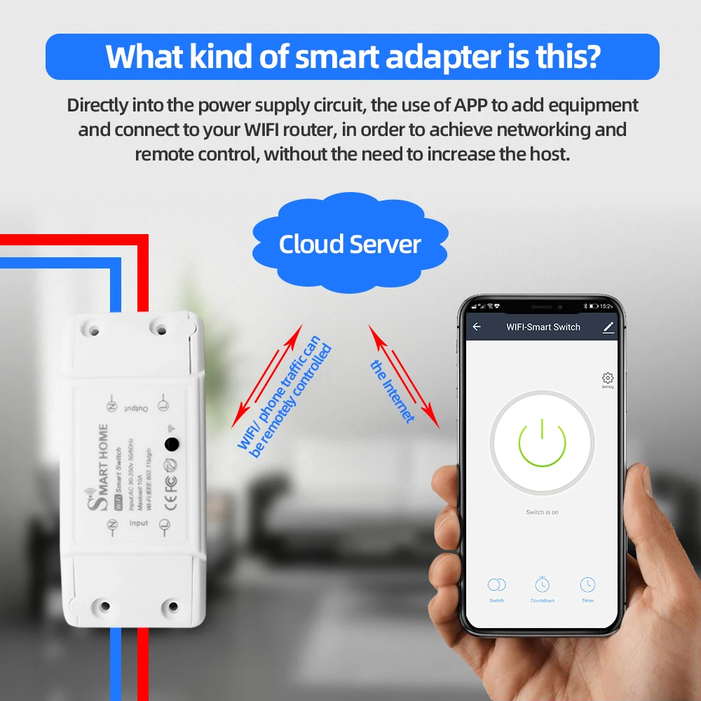 Smart Home House Wifi Wireless Remote Switch Breaker LED Light Controller  Module Home Smart life Tuya APP - AliExpress