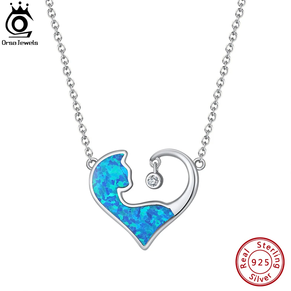 ORSA JEWELS подлинный кулон с милым котом из стерлингового серебра 925 пробы ожерелье