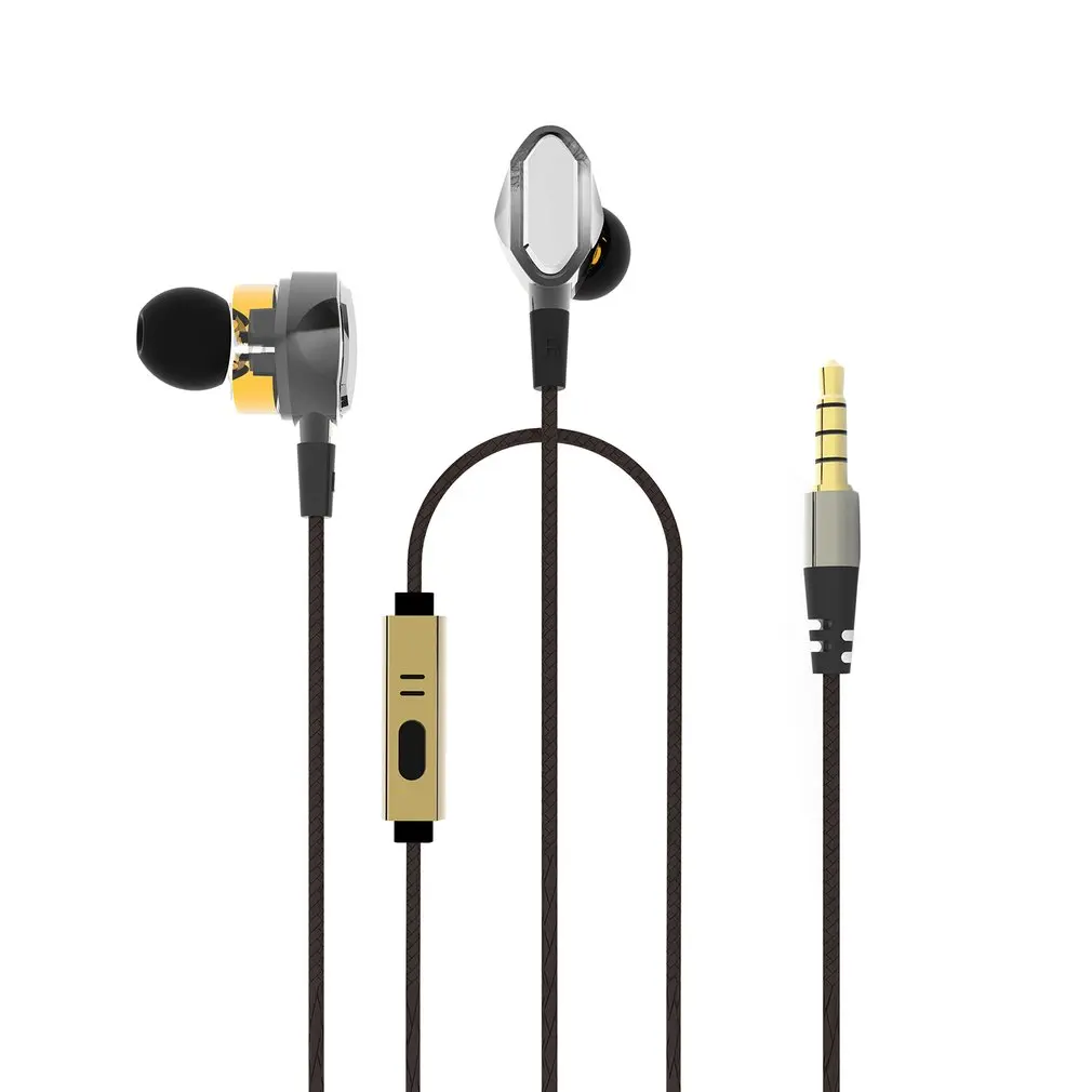 G2 профессиональные двойные катушки стерео Бас HIFI наушники Спорт Бег анти-шум в уши наушники с микрофоном