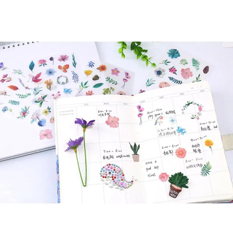 6Pcs Flower Leaves Resin Sticker Epoxy Resin Mold Frame Fillers Material Jewelry 634D
