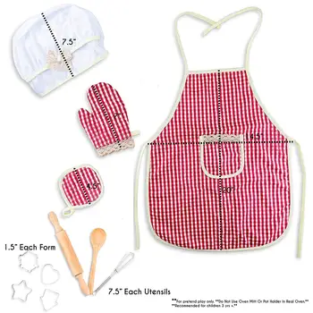

11 Pcs Children Cooking Toys 2020 NEW Baking Apron Chef Hat Professional Clothing Cosplay Tool Toy Kitchen Toys