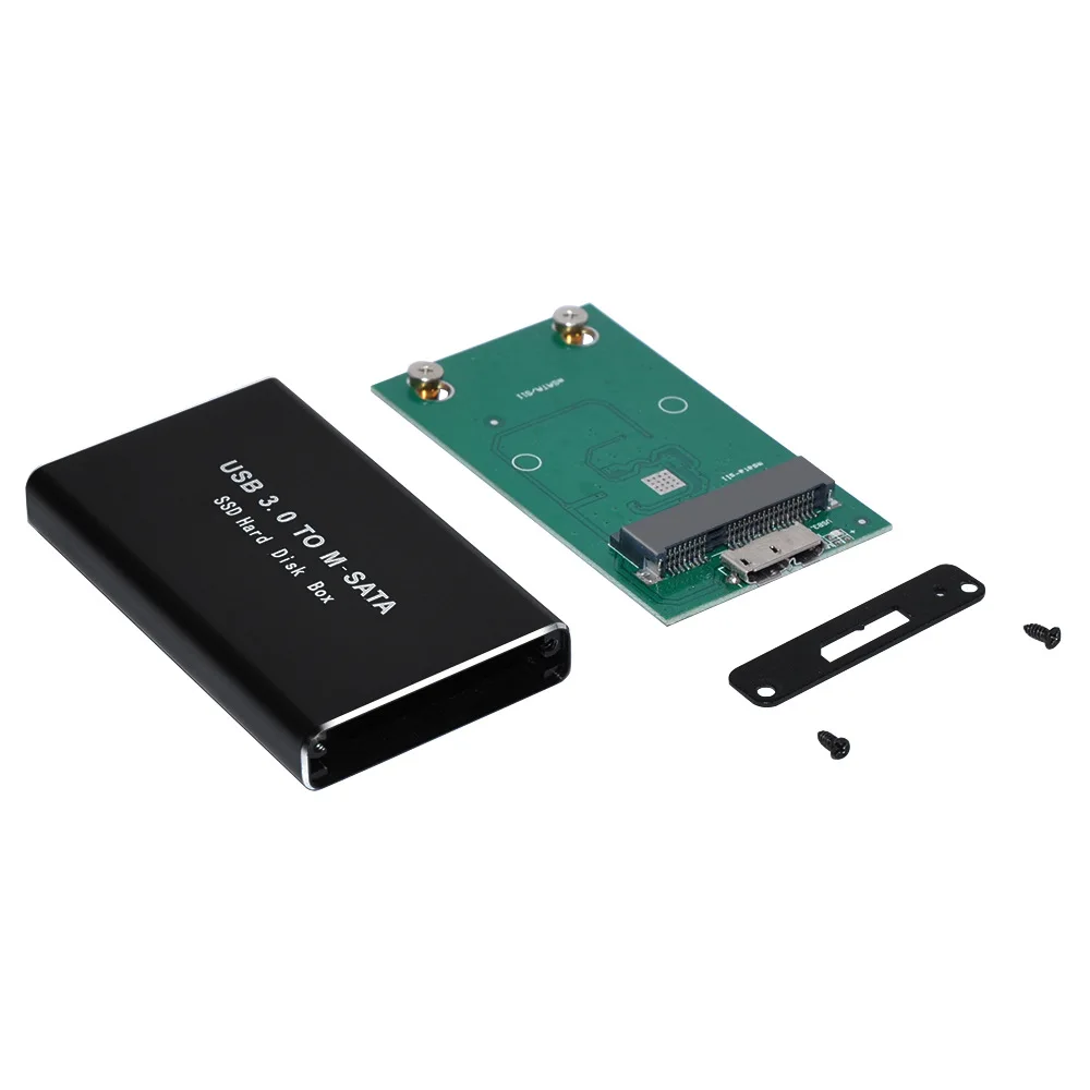 Мини SSD чехол для жесткого диска USB3.0 адаптер mSATA жесткий диск корпус алюминиевый сплав внешний жесткий диск чехол mSATA к USB3.0 коробка