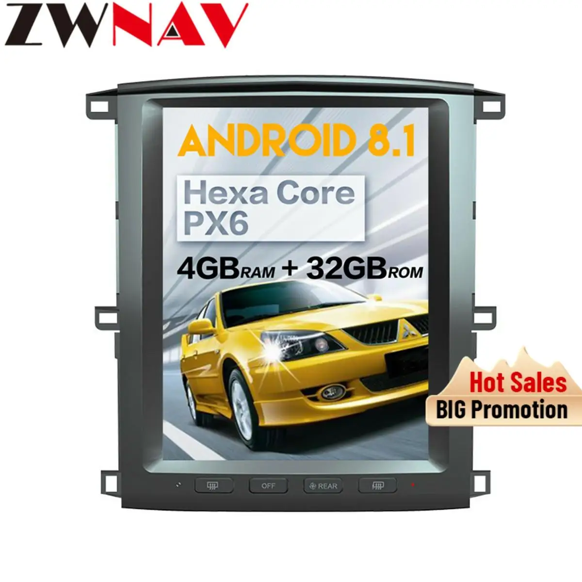 Автомобильный мультимедийный плеер в стиле Tesla для Toyota Land Cruiser LC100 2003-2007 Android 9