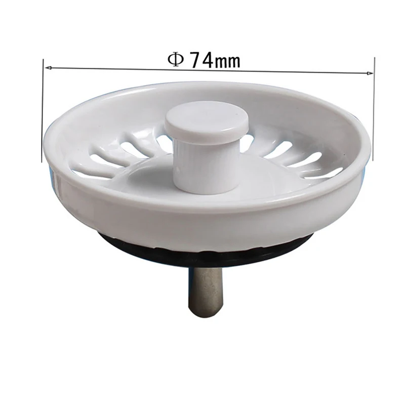 Kitchen Sink Strainer And Stopper Combo Basket Replacement For Standard 74mm Drain, Basket Stopper with Knob Sink Strainer