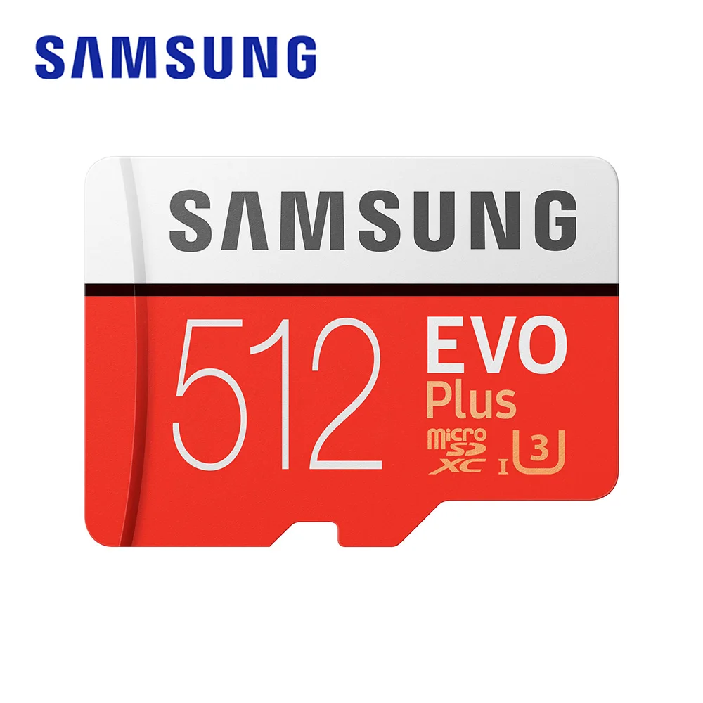 SAMSUNG карта памяти EVO plus 512 ГБ SDXC TF Micro Card U3 4K UHS-I водонепроницаемые флеш-карты с