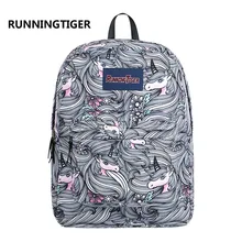 Стиль, рюкзак с единорогом для студентов средней школы, школьная сумка, Женский Вместительный рюкзак, AliExpress