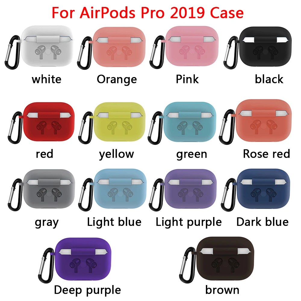 Для AirPods Pro чехол силиконовый чехол анти-падение против царапин противоударный чехол для Apple Air Pods Pro чехол с крючком для ключей