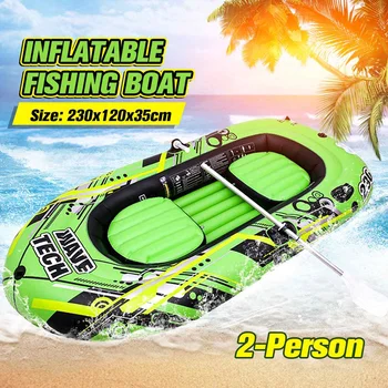 

2Person Thicken PVC Inflatable Boat Raft River Lake Dinghy Fishing Boat Pump Outdoor Fishing Boat With Paddles Electric Pump Set