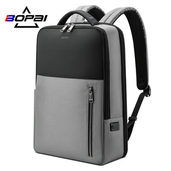 

BOPAI Travel Backpack Waterproof 15.6 Inch Computer USB Charging Men Multifunction Stylish School Bag for Teenager