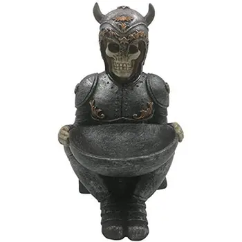 

Viking Warrior Skull Skull Jewelry Ring Stand with Tray Trinket Stand Table Storage Box Home Office Skull Decoration
