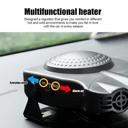 Calentador eléctrico portátil para coche, ventilador de refrigeración de 150W, para descongelar el viento, negro, ABS, desempañador de nieve, 12V