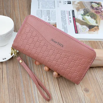 

Women Clutch Wallet Top Quality PU Leather Wallets Female Long Wallet Women Double Zipper Purse Coin Purse Card Holder