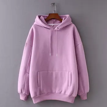 

Women Fleece Hoodie Sweatshirt Winter Japanese Fashion 2020 Oversize Ladies Pullovers Warm Pocket Hooded Sweatshirts