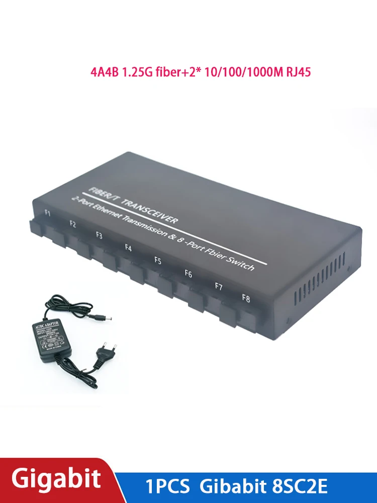 10/100/1000 м 8 155 волоконный 1 гигабитный порт 2 RJ45 волоконно-оптический коммутатор UTP