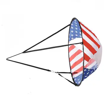 

Wind Sail Kit Foldable Transparent 42 Inches Kayak Downwind Paddle with Flag Pattern for Canoe Boat